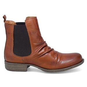 Miz Mooz Lissie Cognac Genuine Leather Chelsea Boots Size 8 Slip-on Everyday